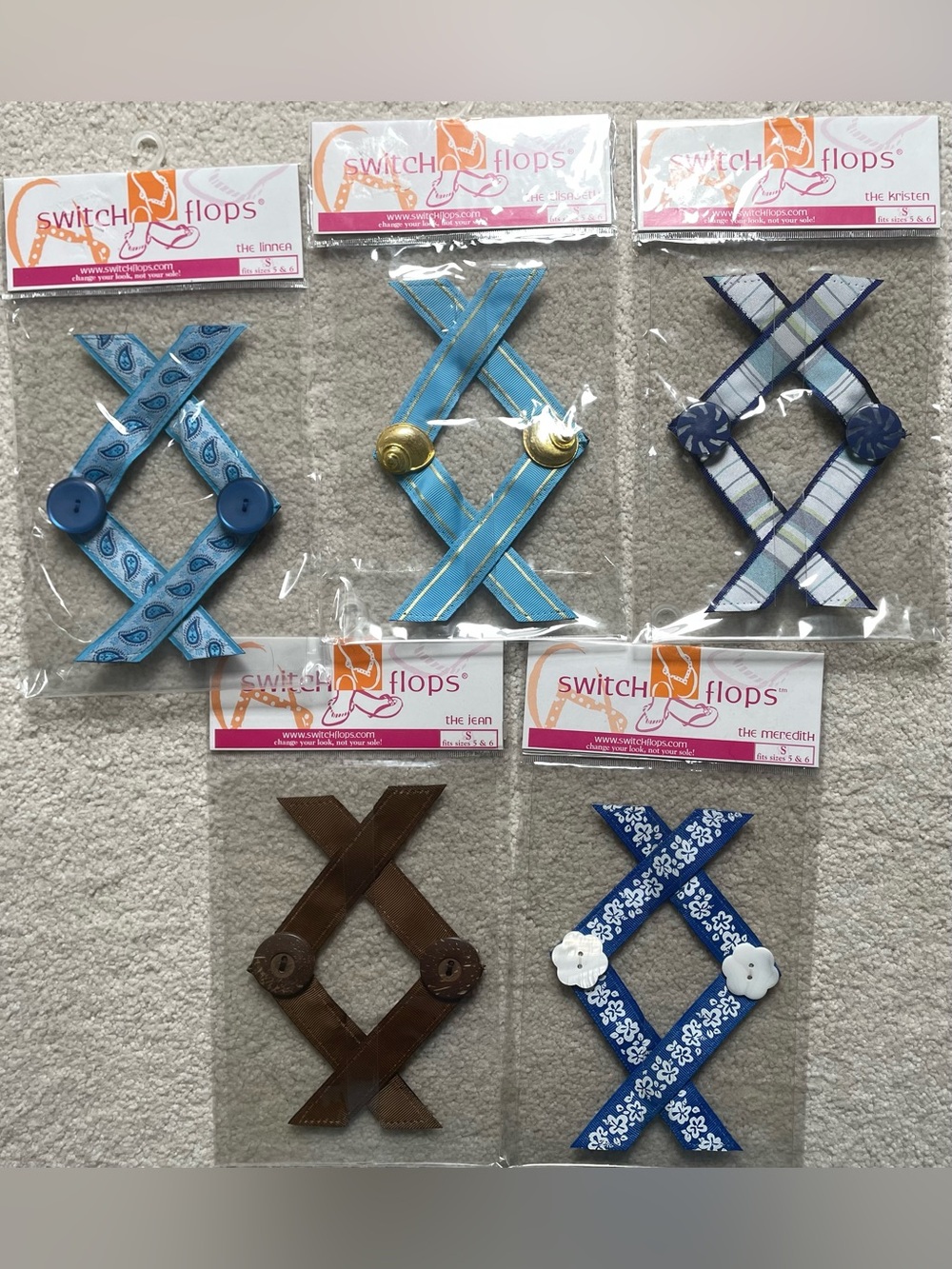 Lindsay Phillips Switch Flops 5 Piece Set Size Small NWT